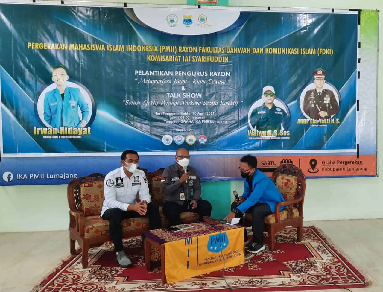 CEGAH PENYALAHGUNAAN NARKOBA, BNNK LUMAJANG ISI MATERI DI PMII LUMAJANG